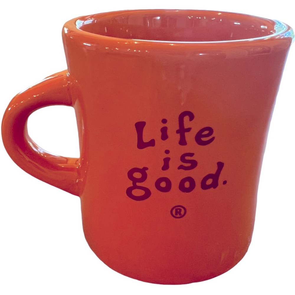 Life is Good Coffee Tea Mug Do What You Like Like What You Do Orange Peach Color